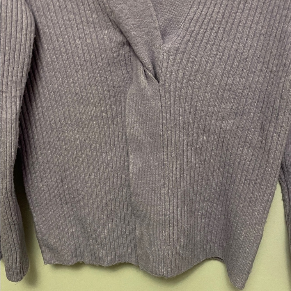 Open Edit Lavender Ribbed Sweater Size Small - Picture 3 of 9
